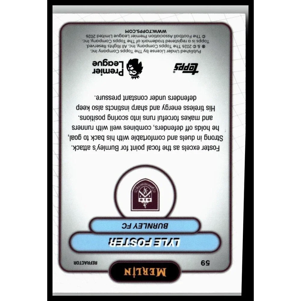 2026 Merlin Premier League #59 Lyle Foster Refractor